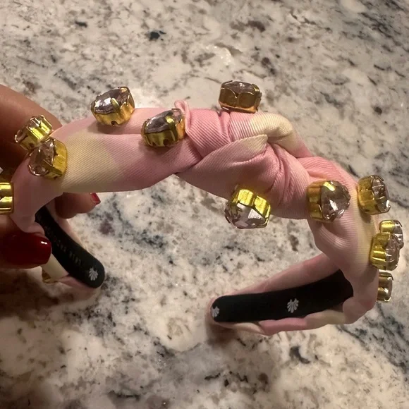 Lele Sadoughi X Stoney Clover Lane WATERMELON KIDS HEART CRYSTAL HEADBAND - Picture 5 of 6